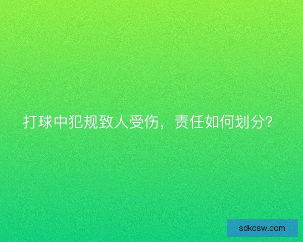 打球中犯规致人受伤，责任如何划分？